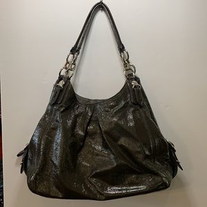Coach Madison Grey Patent Leather with purple lining, Used but in great shape